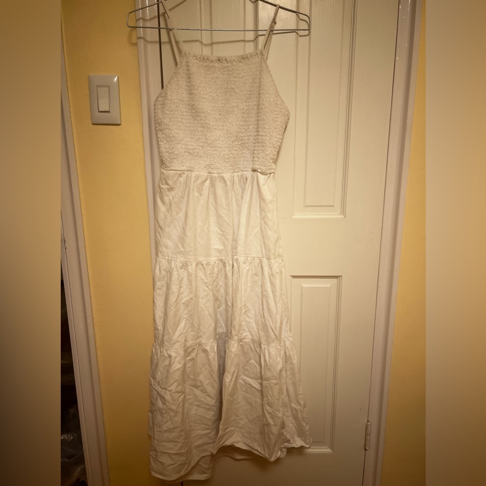 Tiered white sundress
